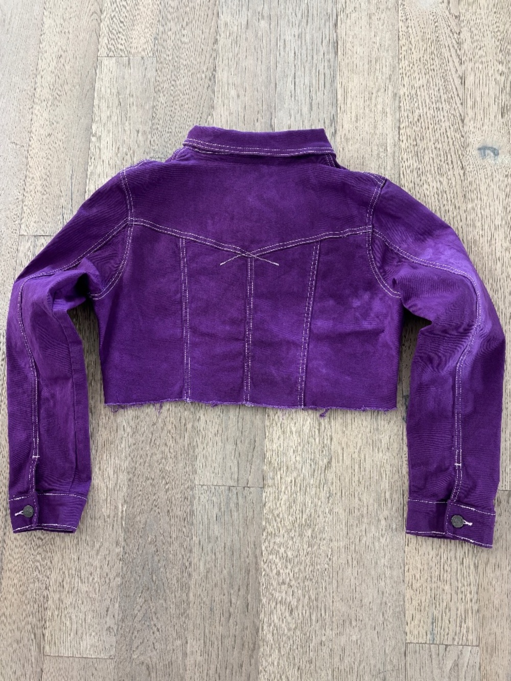 Vintage Lee Riders Cropped Denim Jacket - Purple Size L - Picture 3 of 9